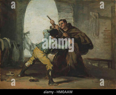 Francisco de Goya - le Frère Pedro Wrests le fusil de El Maragato Banque D'Images