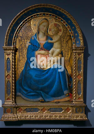 La Vierge de l'humilité, de Fra Angelico, vers 1440, tempera sur panneau, Rijksmuseum, Amsterdam, Pays-Bas, Europe, Banque D'Images