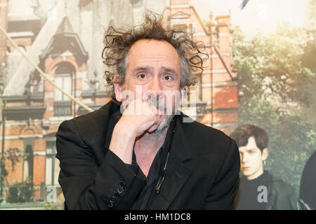 Tokyo, Japon. Jan 31, 2017. Réalisateur Tim Burton assiste à la conférence de presse pour son film "miss Peregrine's Home pour des enfants" à Tokyo. Le dark fantasy film basé sur un roman de Ransom Riggs stars Eva Green, et s'ouvre au Japon le 3 février. Credit : Rodrigo Reyes Marin/AFLO/Alamy Live News Banque D'Images