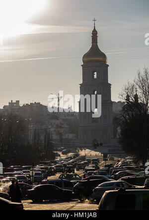 Kiev, Ukraine. Jan 31, 2017. Météo. Journée ensoleillée avec du gel. Sofiskaya square en hiver, Crédit : Igor de Kiev/Golovnov Alamy Live News Banque D'Images