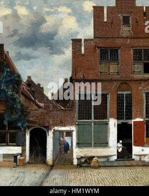 Vue de maisons à Delft, la petite rue, Johannes Vermeer, vers 1657-1658, Rijksmuseum, Amsterdam, pays-Bas Banque D'Images