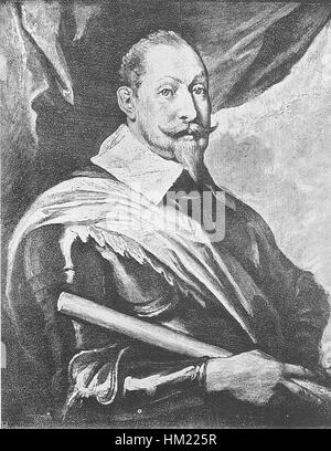 Ce portrait représente Gustave II Adolphe, également connu sous le nom de Gustave Adolphe, roi de Suède de 1611 à 1632. Connu pour ses innovations militaires et son leadership pendant la guerre de trente ans, il est souvent considéré comme l'un des plus grands rois de Suède. Banque D'Images