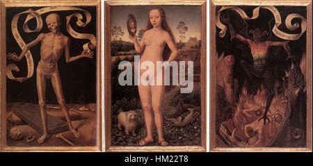 Hans Memling - triptyque de la vanité terrestre et du salut divin (avant) - WGA14938 Banque D'Images