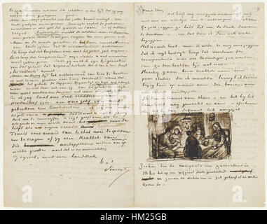 Lettre de Vincent Van Gogh à Théo Van Gogh 9 Avril 1885 Banque D'Images