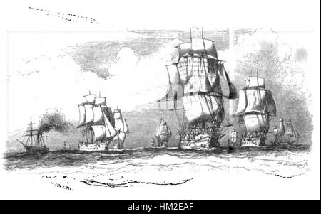 Une peinture maritime détaillée intitulée « la Marine-Pacini-115 », illustrant la vie navale et les subtilités de la guerre navale du XIXe siècle. La pièce capture l'essence des batailles maritimes et de la tradition navale de l'époque. Banque D'Images