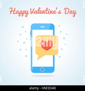 Smartphone avec message d'amour scellé Illustration de Vecteur