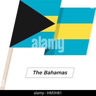 Les Bahamas Waving Flag Ruban isolé sur blanc. Vector Illustration. Illustration de Vecteur