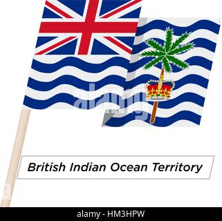 Territoire britannique de l'Océan Indien Waving Flag Ruban isolé sur blanc. Vector Illustration. Illustration de Vecteur