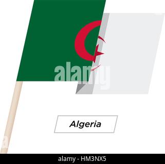 L'Algérie Waving Flag Ruban isolé sur blanc. Vector Illustration. Illustration de Vecteur