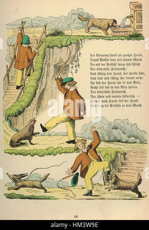Image de 'H. Hoffmann Struwwel', illustrant le livre allemand pour enfants mettant en vedette le personnage Struwwelpeter, connu pour ses leçons de morale à travers des histoires bizarres et exagérées. Banque D'Images