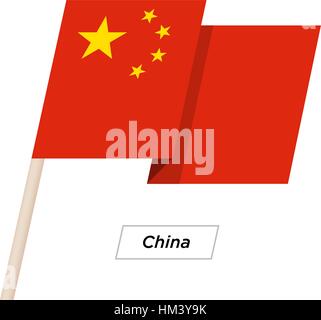 Chine Waving Flag Ruban isolé sur blanc. Vector Illustration. Illustration de Vecteur