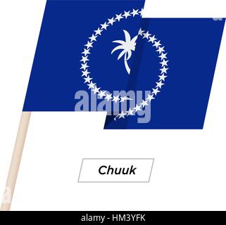 Ruban de Chuuk Waving Flag isolé sur blanc. Vector Illustration. Illustration de Vecteur