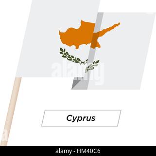 Chypre Waving Flag Ruban isolé sur blanc. Vector Illustration. Illustration de Vecteur