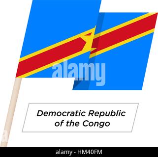 République démocratique du Congo Waving Flag Ruban isolé sur blanc. Vector Illustration. Illustration de Vecteur