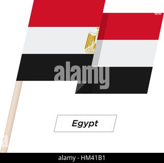 L'Égypte Waving Flag Ruban isolé sur blanc. Vector Illustration. Illustration de Vecteur