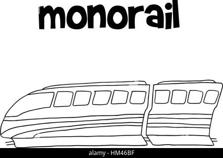 Vector illustration d'attirer la main de monorail Illustration de Vecteur