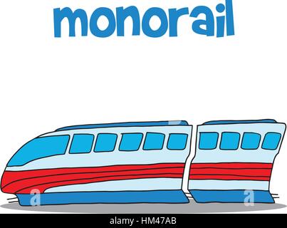 Vector art de dessiner à main monorail Illustration de Vecteur