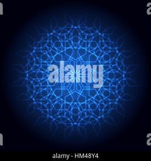 Résumé fond clair. Vector illustration of glowing géométrique laser modèle islamique pour votre conception Illustration de Vecteur