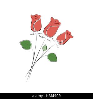 Résumé La Saint-Valentin roses pour la conception de votre carte de vœux Illustration de Vecteur