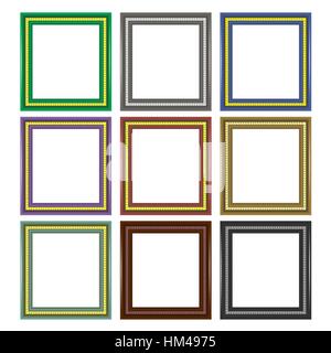 Jeu de cadres en bois coloré Illustration de Vecteur