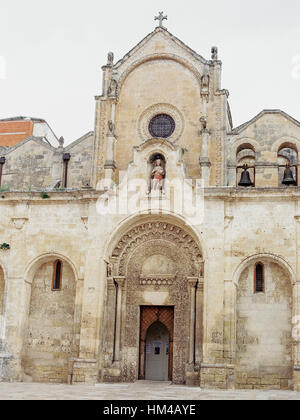 Façade de l'église de San Rocco, Matera, Basilicate, Italie Banque D'Images