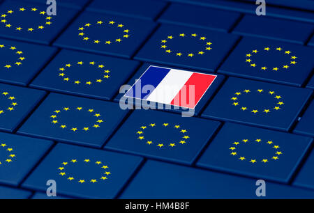 Un concept d'élections en France, l'UE et un clavier pc Banque D'Images