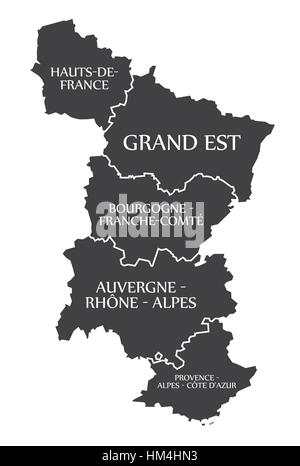 Hauts-de-France - Grand Est - Bourgogne - Auvergne - Provence Site France illustration Illustration de Vecteur