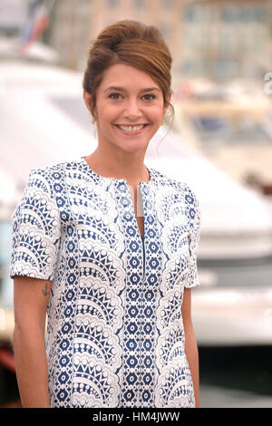 Emma de Caunes qui fréquentent le Marché International des Programmes de Communications (MipCom) à Cannes (sud-est de la France) sur 2016/10/17 Banque D'Images