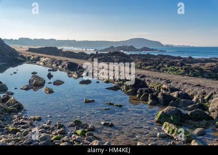 Côte de Bretagne à Saint Lunaire à proximité de Saint Malo, France Banque D'Images