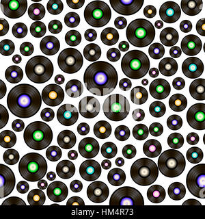 Vynil noir motif transparent Records Banque D'Images