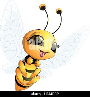 Beau mignon bee Illustration de Vecteur