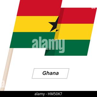 Ghana Waving Flag Ruban isolé sur blanc. Vector Illustration. Illustration de Vecteur