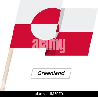 Groenland Waving Flag Ruban isolé sur blanc. Vector Illustration. Illustration de Vecteur