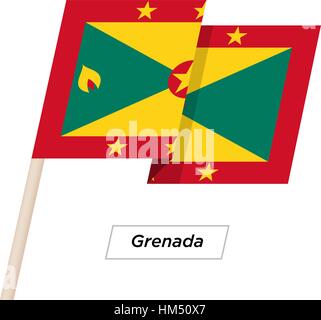 La Grenade Waving Flag Ruban isolé sur blanc. Vector Illustration. Illustration de Vecteur