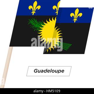 Guadeloupe Waving Flag Ruban isolé sur blanc. Vector Illustration. Illustration de Vecteur