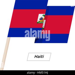 Ruban Haïti Waving Flag isolé sur blanc. Vector Illustration. Illustration de Vecteur