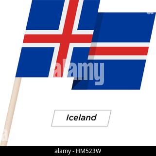 L'Islande Waving Flag Ruban isolé sur blanc. Vector Illustration. Illustration de Vecteur