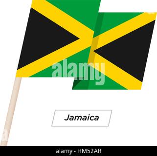 La Jamaïque Waving Flag Ruban isolé sur blanc. Vector Illustration. Illustration de Vecteur
