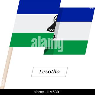 Le Lesotho Waving Flag Ruban isolé sur blanc. Vector Illustration. Illustration de Vecteur