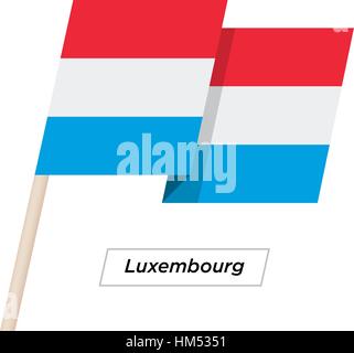 Ruban Luxembourg Waving Flag isolé sur blanc. Vector Illustration. Illustration de Vecteur