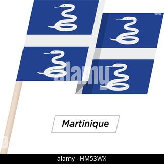 Martinique Waving Flag Ruban isolé sur blanc. Vector Illustration. Illustration de Vecteur