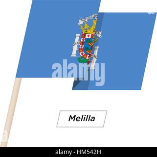 Melilla Waving Flag Ruban isolé sur blanc. Vector Illustration. Illustration de Vecteur