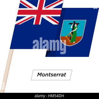 Ruban Montserrat Waving Flag isolé sur blanc. Vector Illustration. Illustration de Vecteur