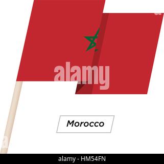 Maroc Waving Flag Ruban isolé sur blanc. Vector Illustration. Illustration de Vecteur