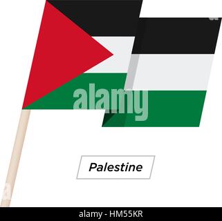 Ruban Palestine Waving Flag isolé sur blanc. Vector Illustration. Illustration de Vecteur