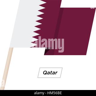 Qatar Waving Flag Ruban isolé sur blanc. Vector Illustration. Illustration de Vecteur