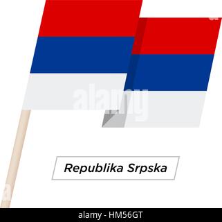 Republika Srpska Waving Flag Ruban isolé sur blanc. Vector Illustration. Illustration de Vecteur