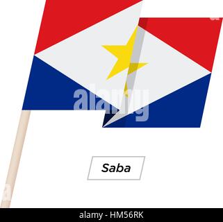 Ruban Saba Waving Flag isolé sur blanc. Vector Illustration. Illustration de Vecteur