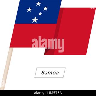 Samoa Waving Flag Ruban isolé sur blanc. Vector Illustration. Illustration de Vecteur