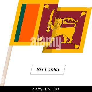 Sri Lanka Waving Flag Ruban isolé sur blanc. Vector Illustration. Illustration de Vecteur